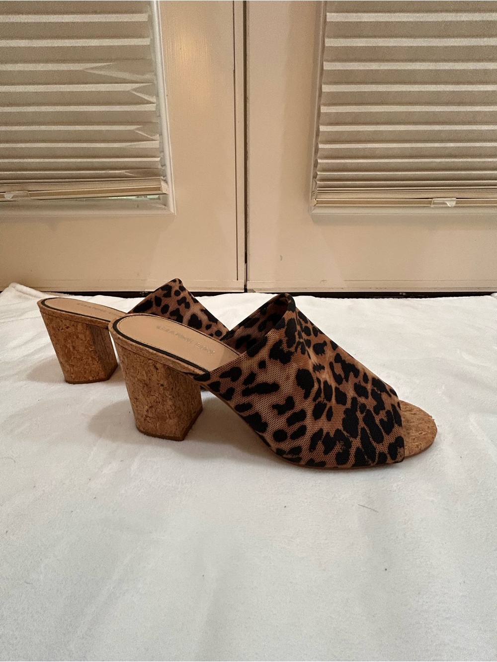 Gianni Bini Leopard Print Open-Toe Mules - Brown/Black - Picture 2 of 5